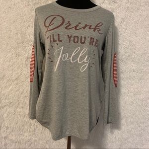 Daisy Rae Women’s Gray Drink Till Your Jolly Christmas shirt